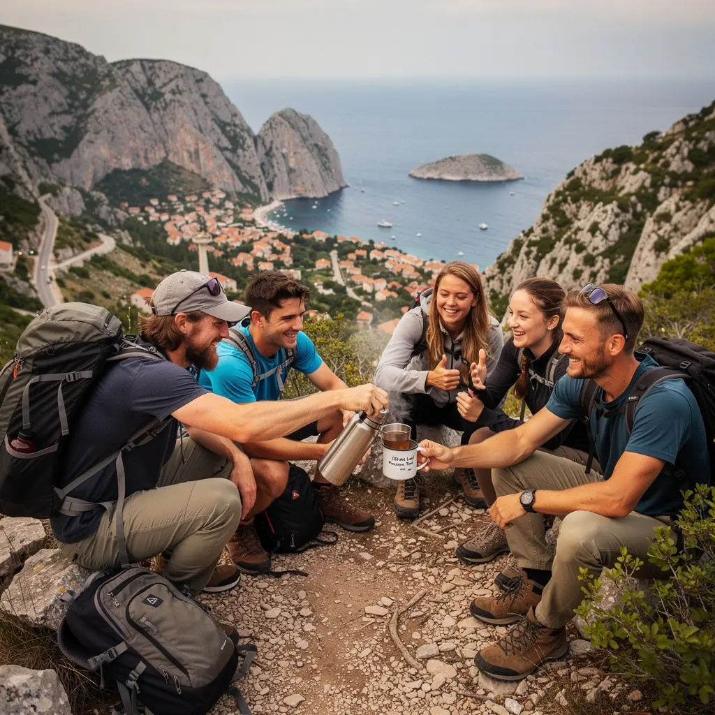 Svježe ubrani maslinovi listovi prikazani na bijelom tanjuru s kapljicama vode